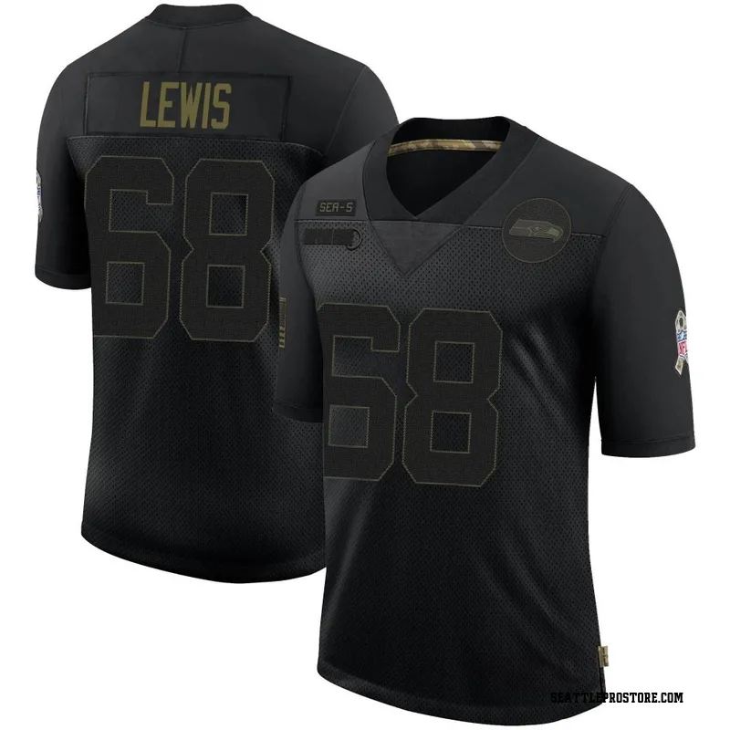 Men's Game Seattle Seahawks NO.68 Damien Lewis Atmosphere Fashion Jersey -  Gray