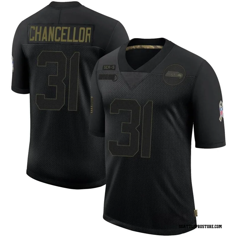 Men's Limited Seattle Seahawks NO.31 Kam Chancellor Reflective Jersey -  Black