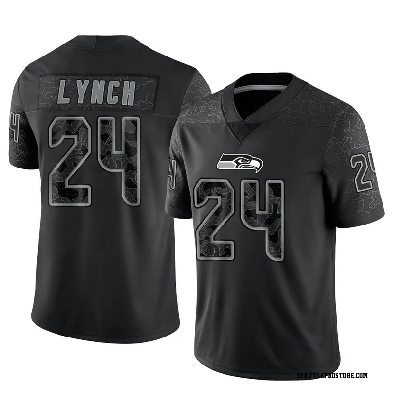 Men's Legend Seattle Seahawks NO.24 Marshawn Lynch Color Rush Neon Jersey -  Green