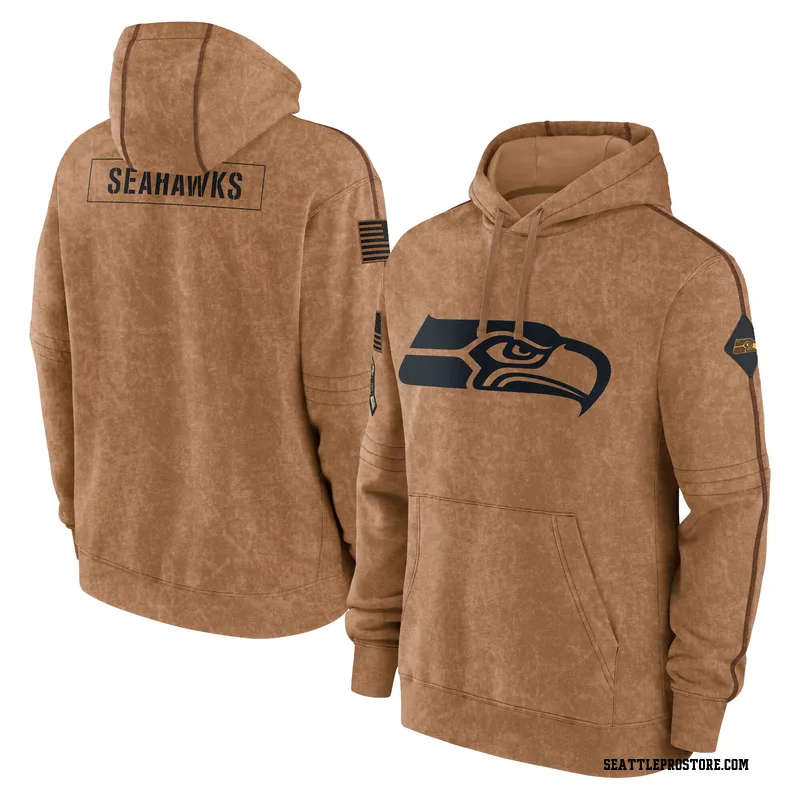 Brown Men's Seattle Seahawks 2023 Salute to Service Club Pullover Hoodie