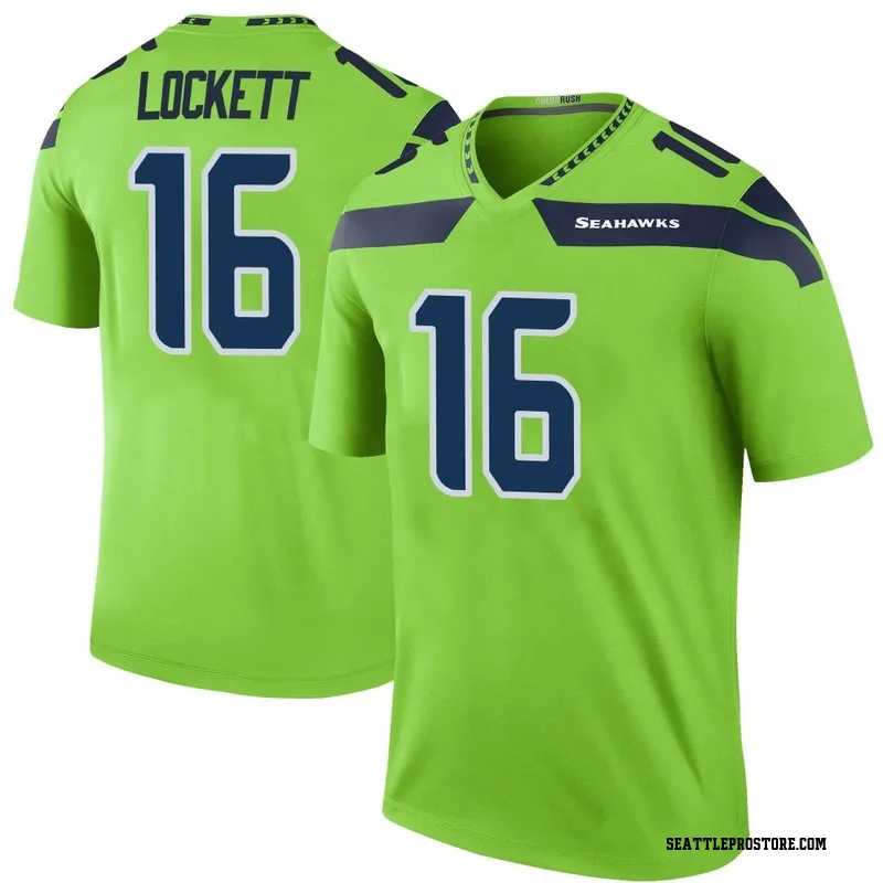 Limited Men's Tyler Lockett Silver Jersey - #16 Football Seattle Seahawks  Inverted Legend Size 40/M