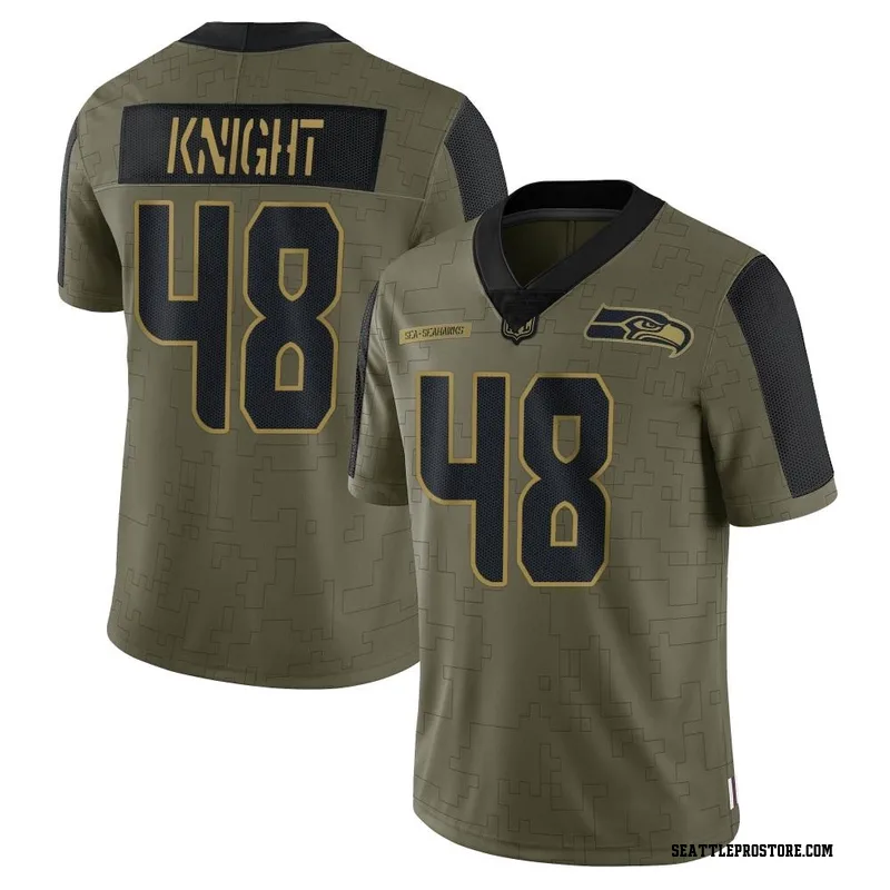 Olive Men's Tyrice Knight Seattle Seahawks Limited 2021 Salute To Service Jersey