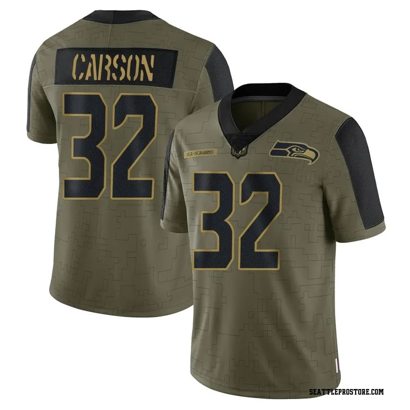 Seattle Seahawks Chris Carson #32 Nfl American Football Navy 100th Season  3d Designed Allover Gift For Seahawks Fans Baseball Jersey - Bluefink