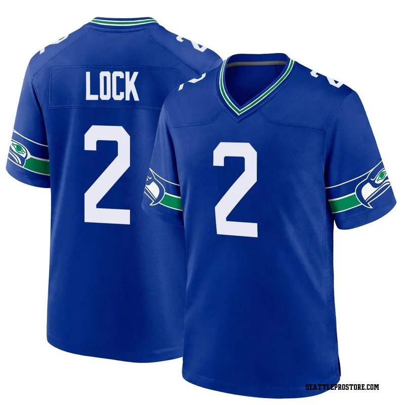 Seattle Seahawks Drew Lock 3 Game Jersey - White Jersey - Bluefink