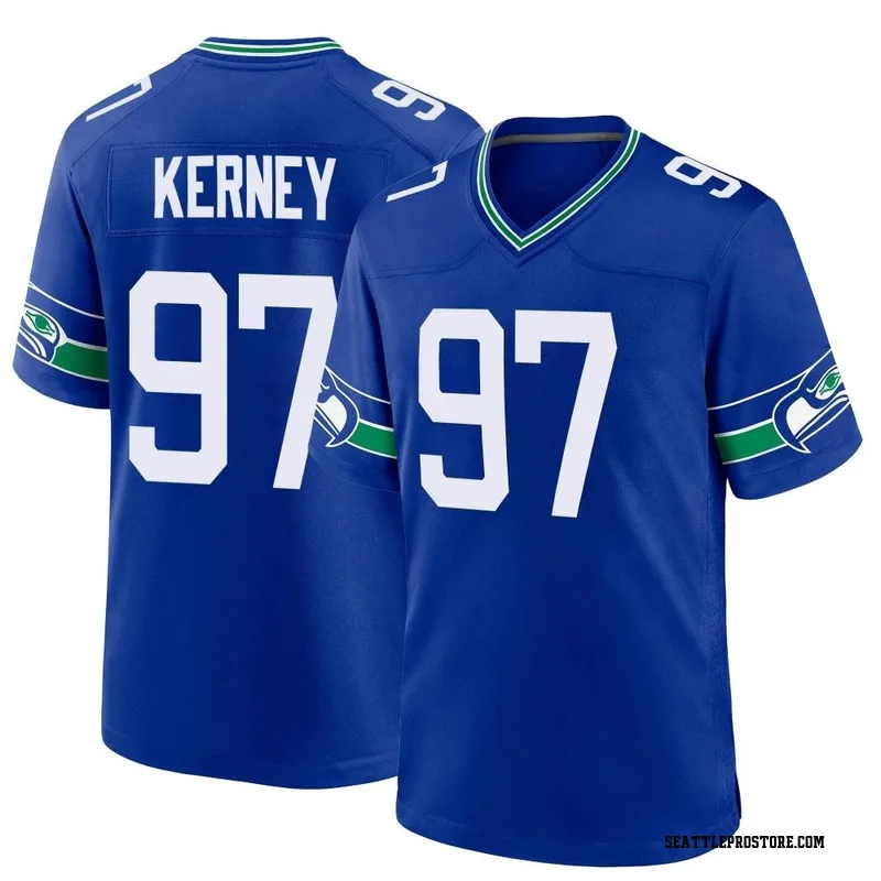 Limited Men's Patrick Kerney Silver Jersey - #97 Football Seattle Seahawks  Inverted Legend Size 40/M