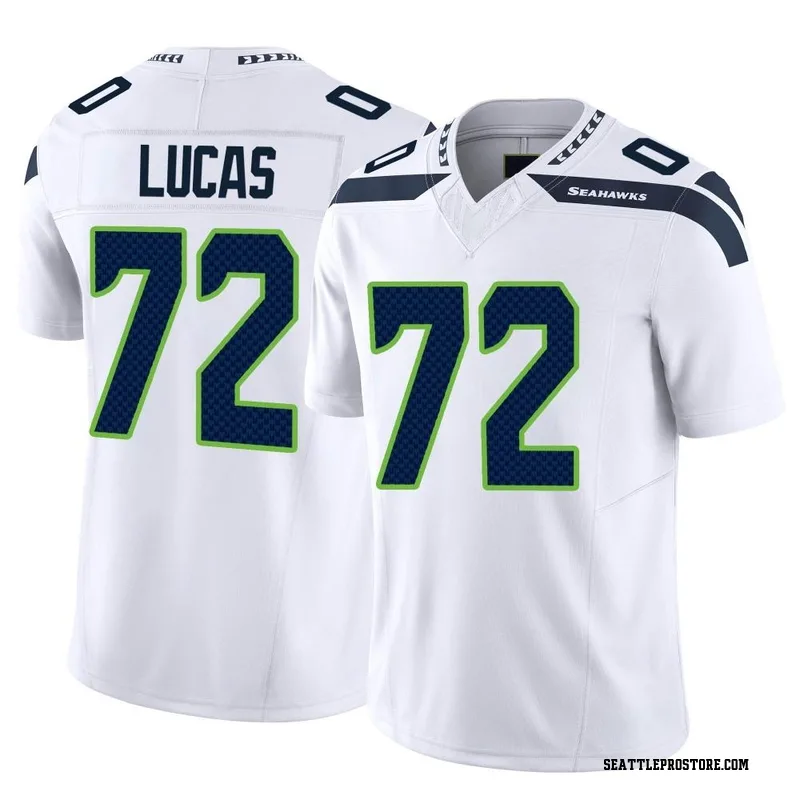 Men's Limited Seattle Seahawks NO.72 Abraham Lucas Color Rush Neon Jersey -  Green